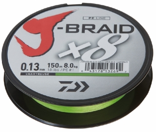 Daiwa pletená šňůra J-Braid 8 barva tm. zelená 150 m. 0,24 mm