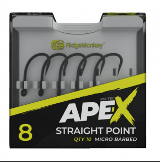 RidgeMonkey: Háček Ape-X Straight Point Barbed 10ks