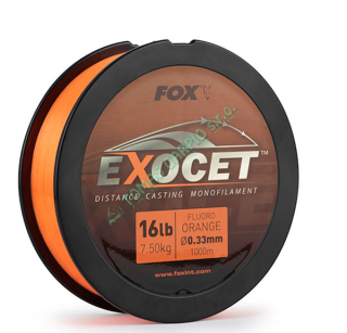 Fox Exocet Fluoro Orange Mono 0.33mm 16lb 7.50kg 1000m vlasec