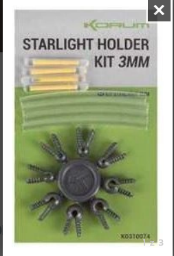 Sada Chemických Světýlek a Adaptérů Korum Starlight Holder Kit 3mm 