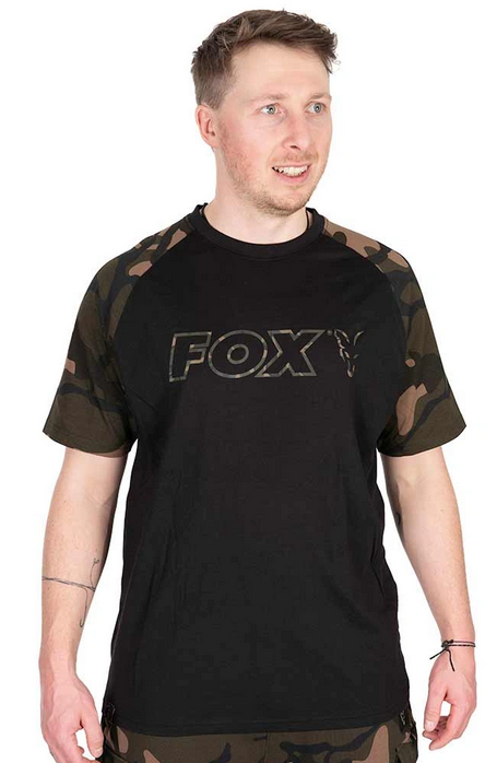 Tričko Fox Black/Camo Outline T-Shirt 