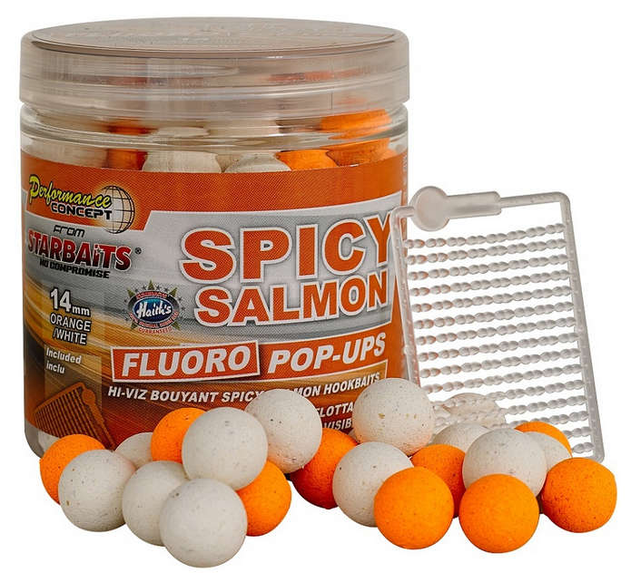 STARBAITS Plovoucí boilies SPICY SALMON 14 mm / 80 g / fluo
