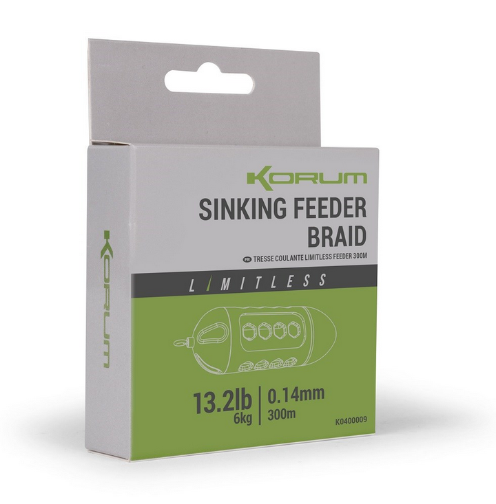 Korum Splétaná Šňůra Limitless Sinking Feeder Braid 300 m - 0,16 mm 7 kg