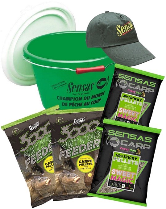 Sensas Akční Kbelík S Krmením 3000 Method Feeder Pellets