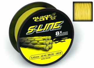 Black Cat Sumcová šňůra S-Line 0.45 mm 50 kg 180 m žlutá