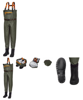 Prologic brodící kalhoty Inspire Chest Bootfoot Wader Eva Sole Green XL 44/45